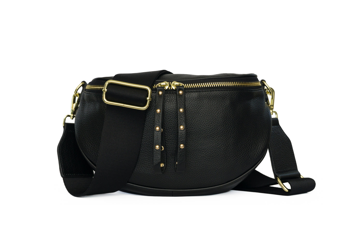 Se-rene Crossbody Bag - Black with Black Woven Strap