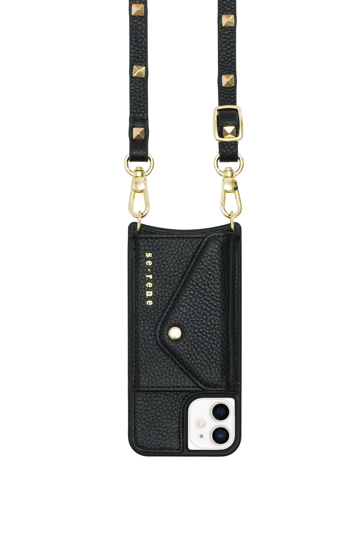 Everyday Black with Gold Pyramid Studs