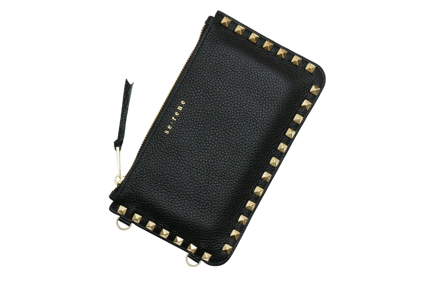 Black with Gold Pyramid Studs