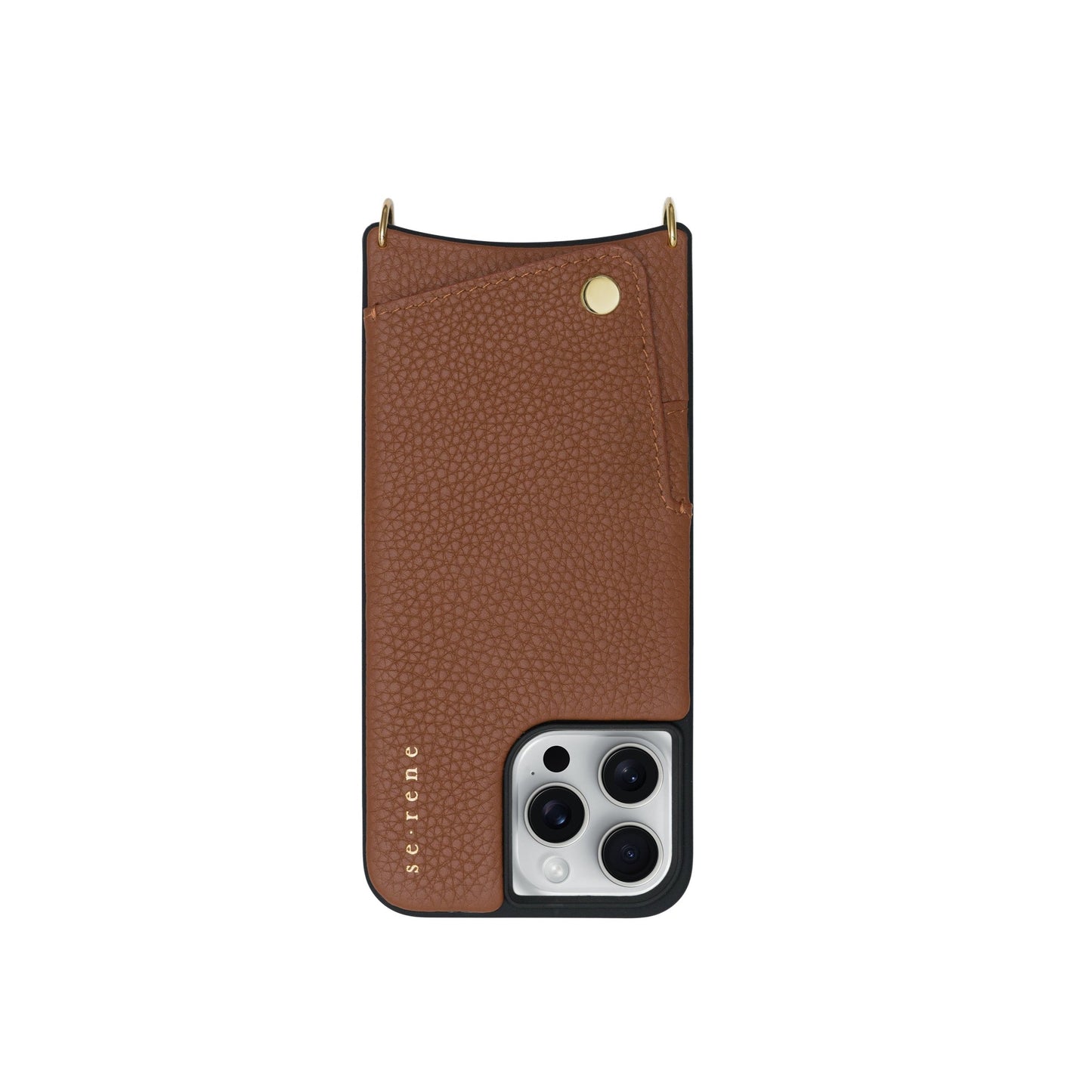Leather iPhone Cover | Tan with Gold Hardware
