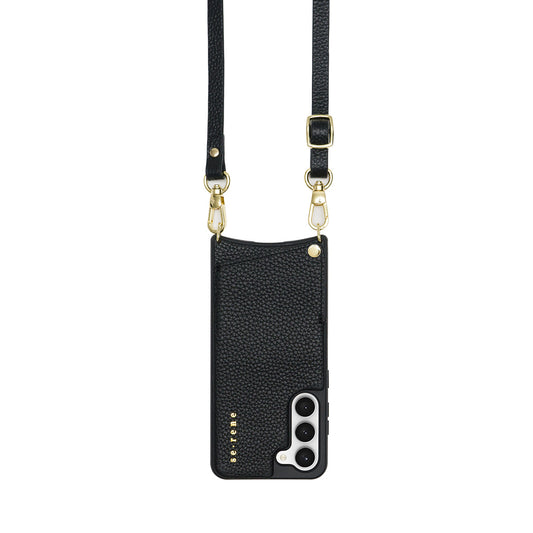 Leather Samsung Everyday Set | Black & Pyramid Gold Studs