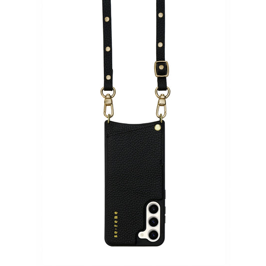 Leather Samsung Everyday Set | Black & Flat Gold Studs