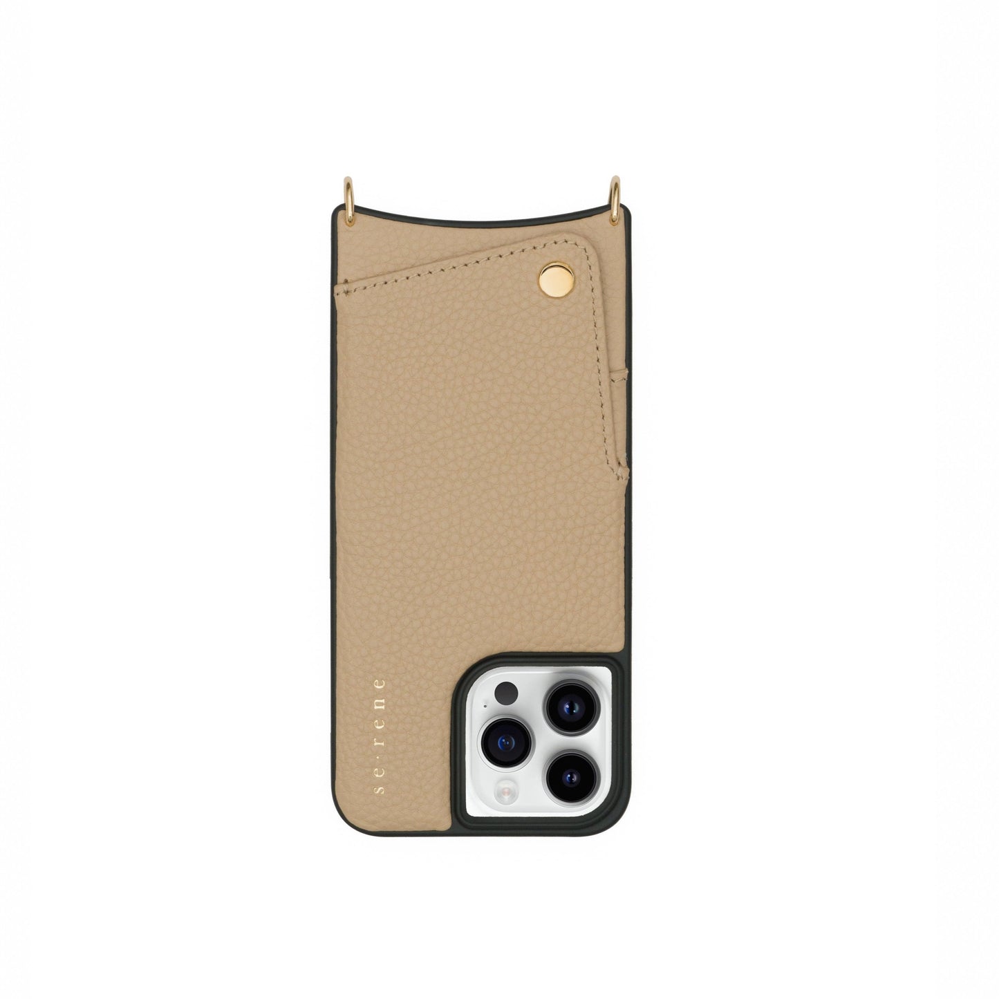 Leather iPhone Cover | Taupe with Gold Hardware