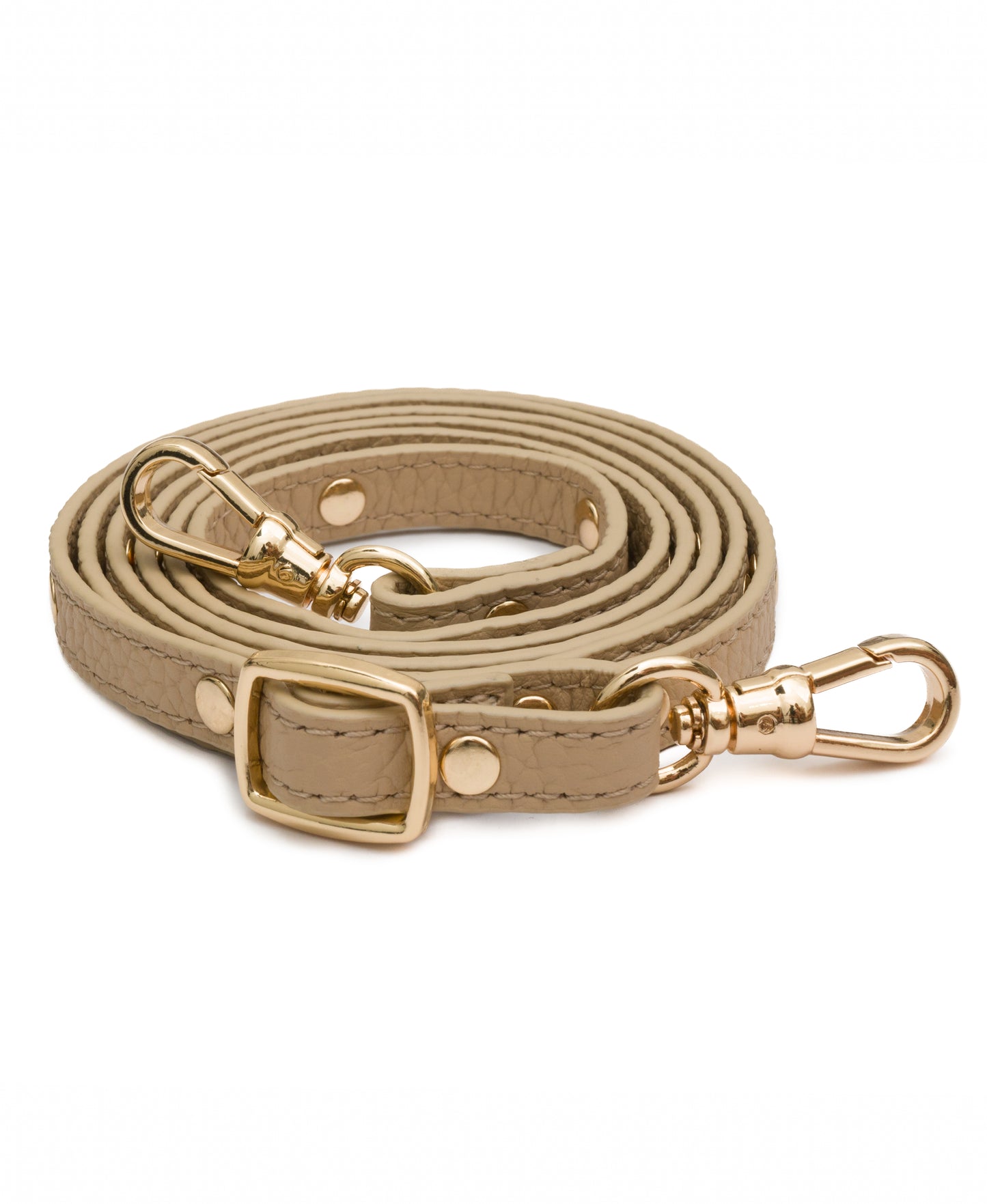 Everyday Taupe with Gold Flat Stud Strap