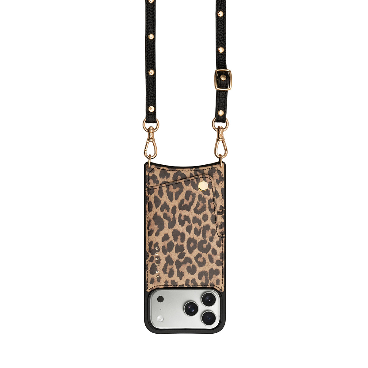 Leather iPhone Complete Set | Javan Leopard with Flat Stud Strap