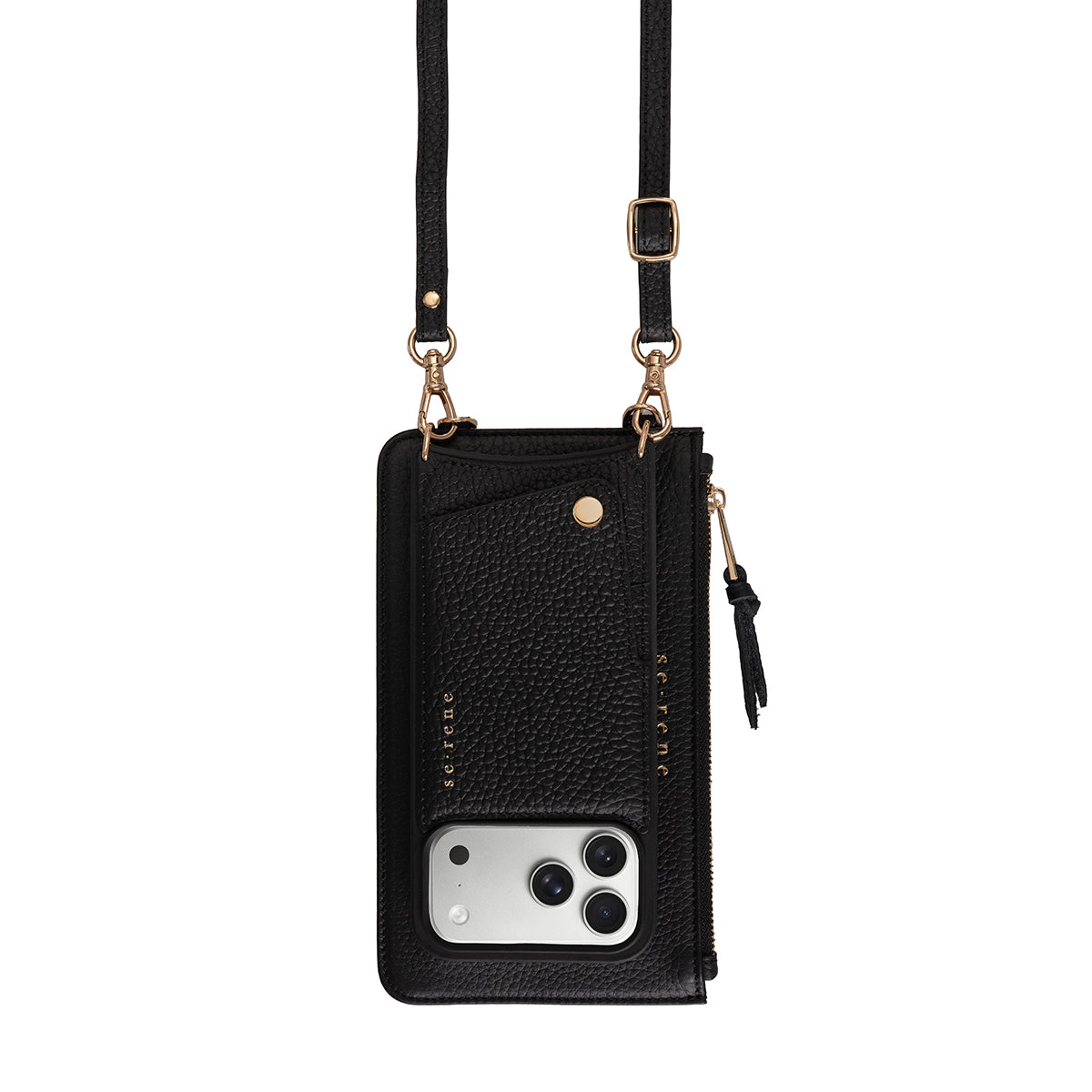Leather iPhone Complete Set | Black with Gold Hardware