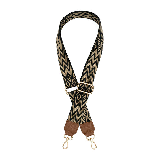 Black & Taupe Tribal Woven Strap