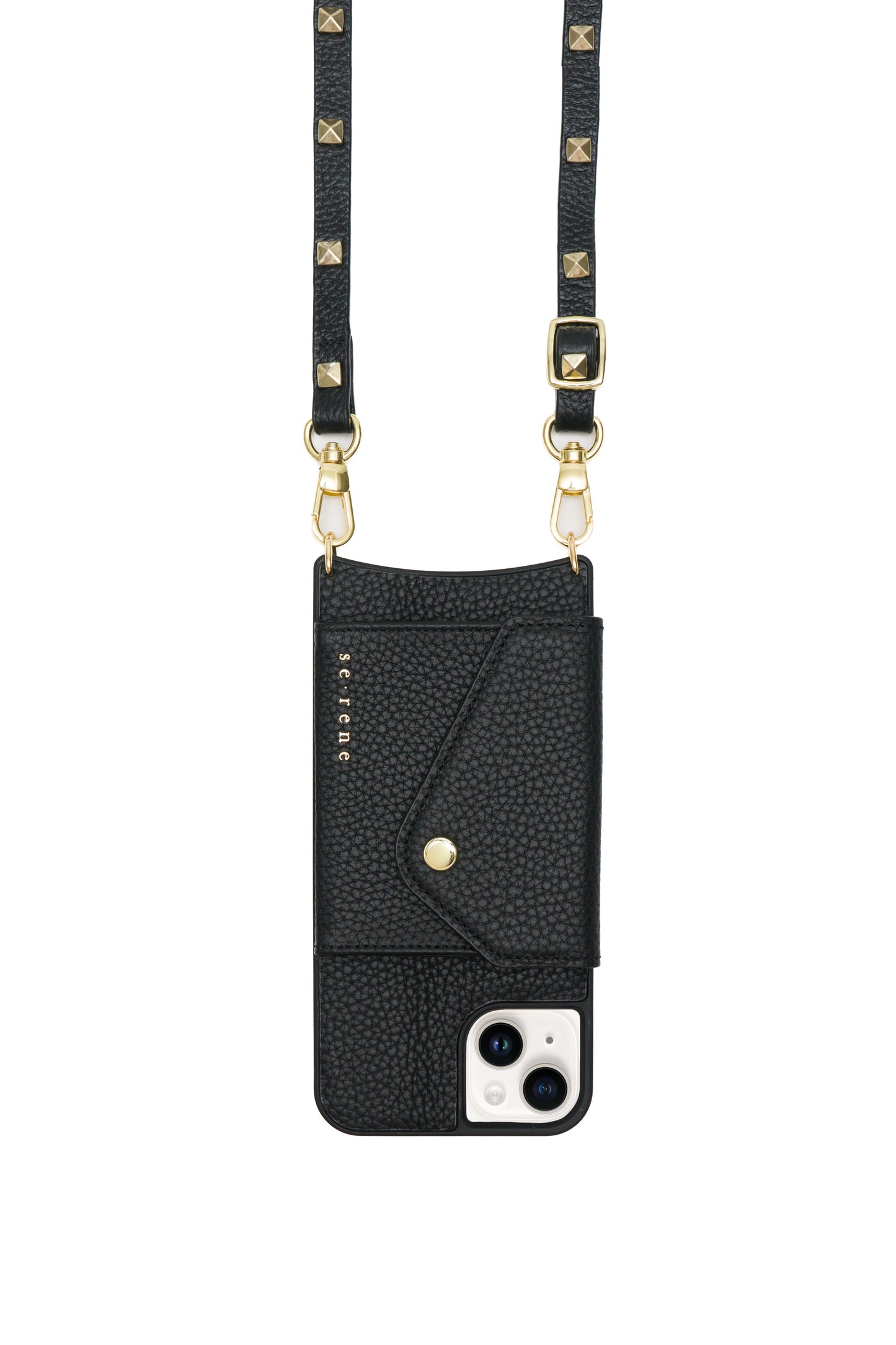 Everyday Black with Gold Pyramid Studs