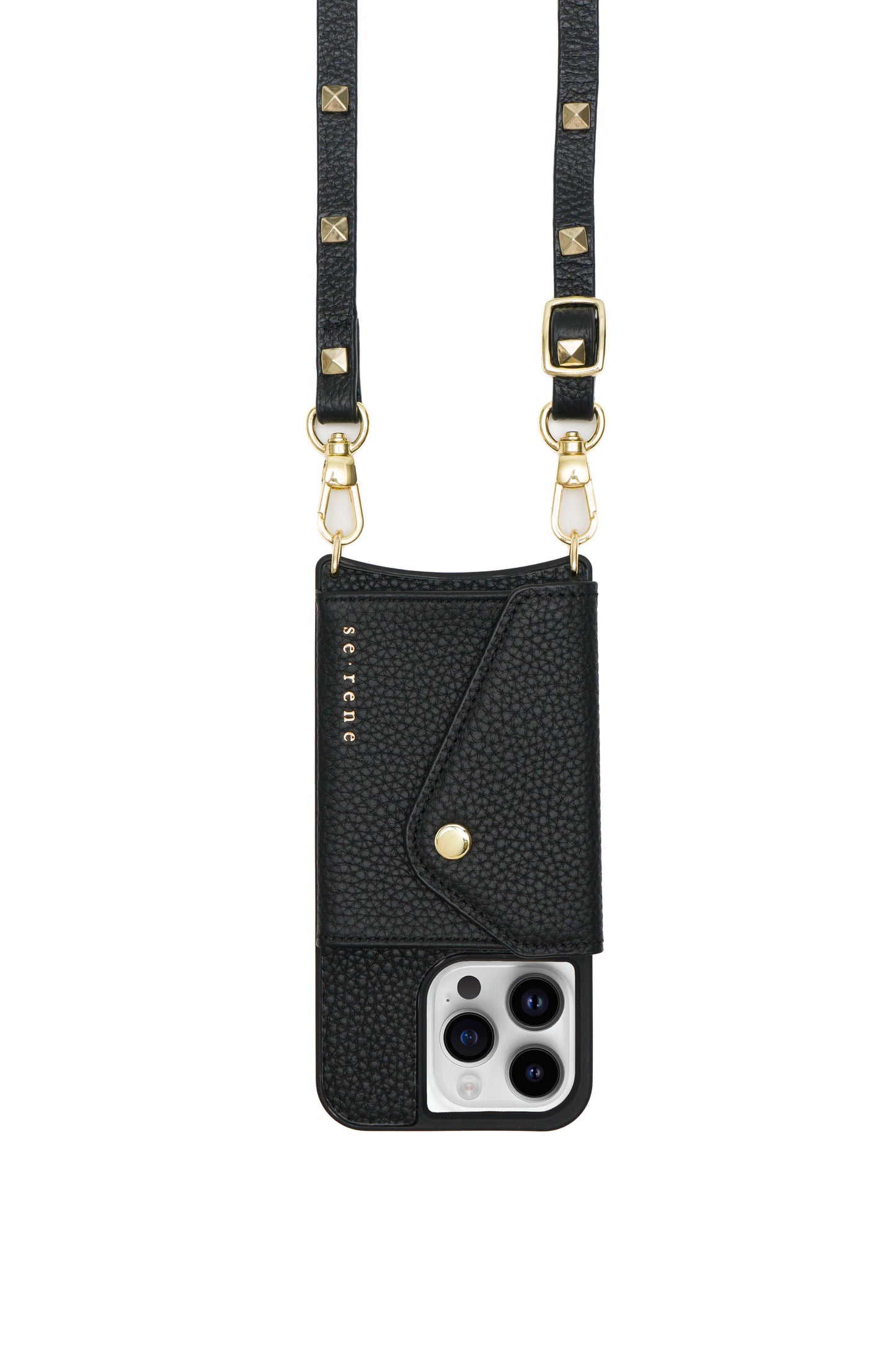 Everyday Black with Gold Pyramid Studs