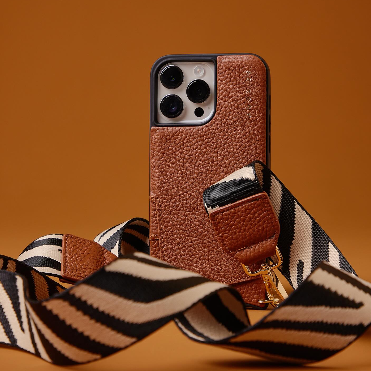 Woven Strap | Beige Zebra with Pewter Hardware