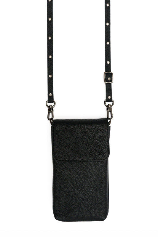 Se-rene Phone Bag / Thin Flat Studded Leather Strap
