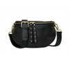 Black Crossbody Bag with Leather Strap