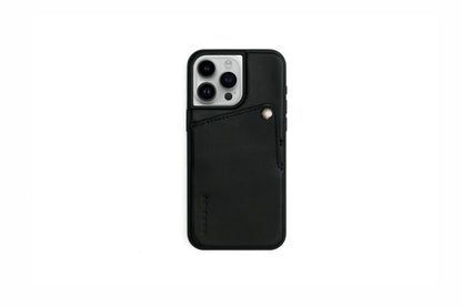 Mens iPhone Cover - Black Leather