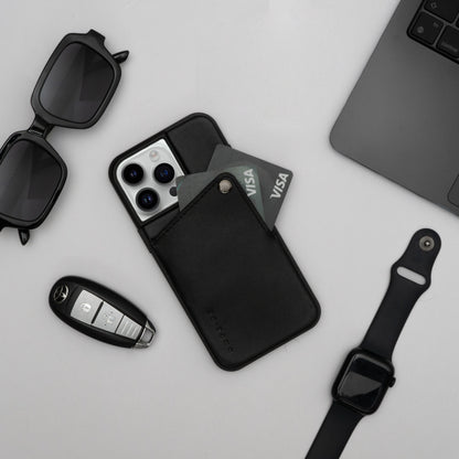 Mens iPhone Cover - Black Leather