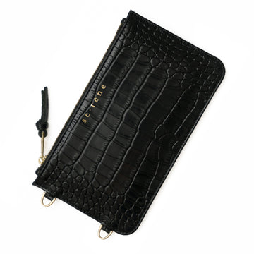 Black Croc Fashion Pouch