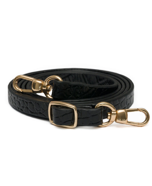 Croc / Gold Plain Leather Strap