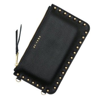 Black Round Studded Fashion Pouch