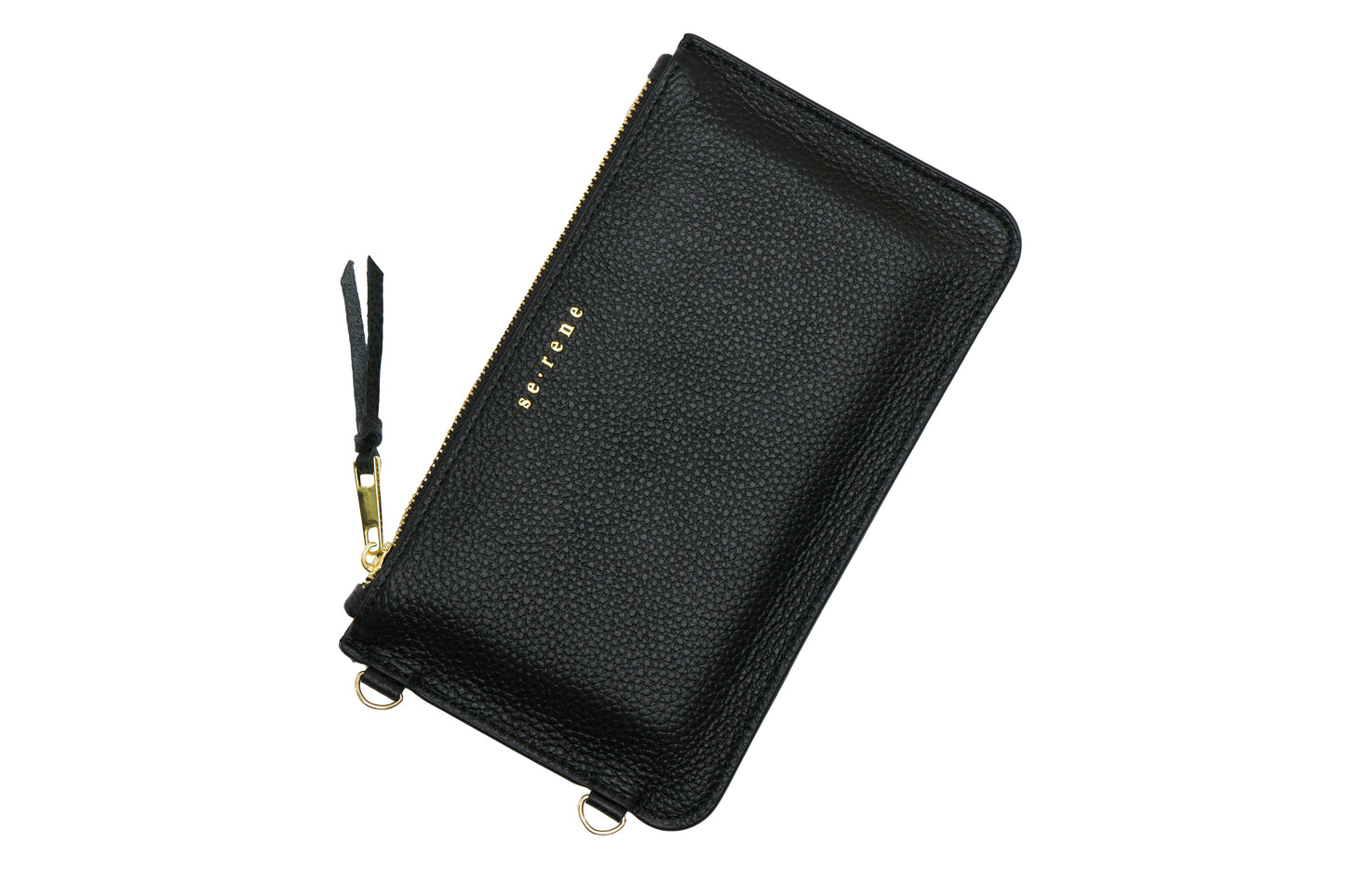 Black Plain Gold Fashion Pouch