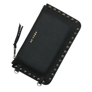 Black & Pewter Pyramid Studded Fashion Pouch
