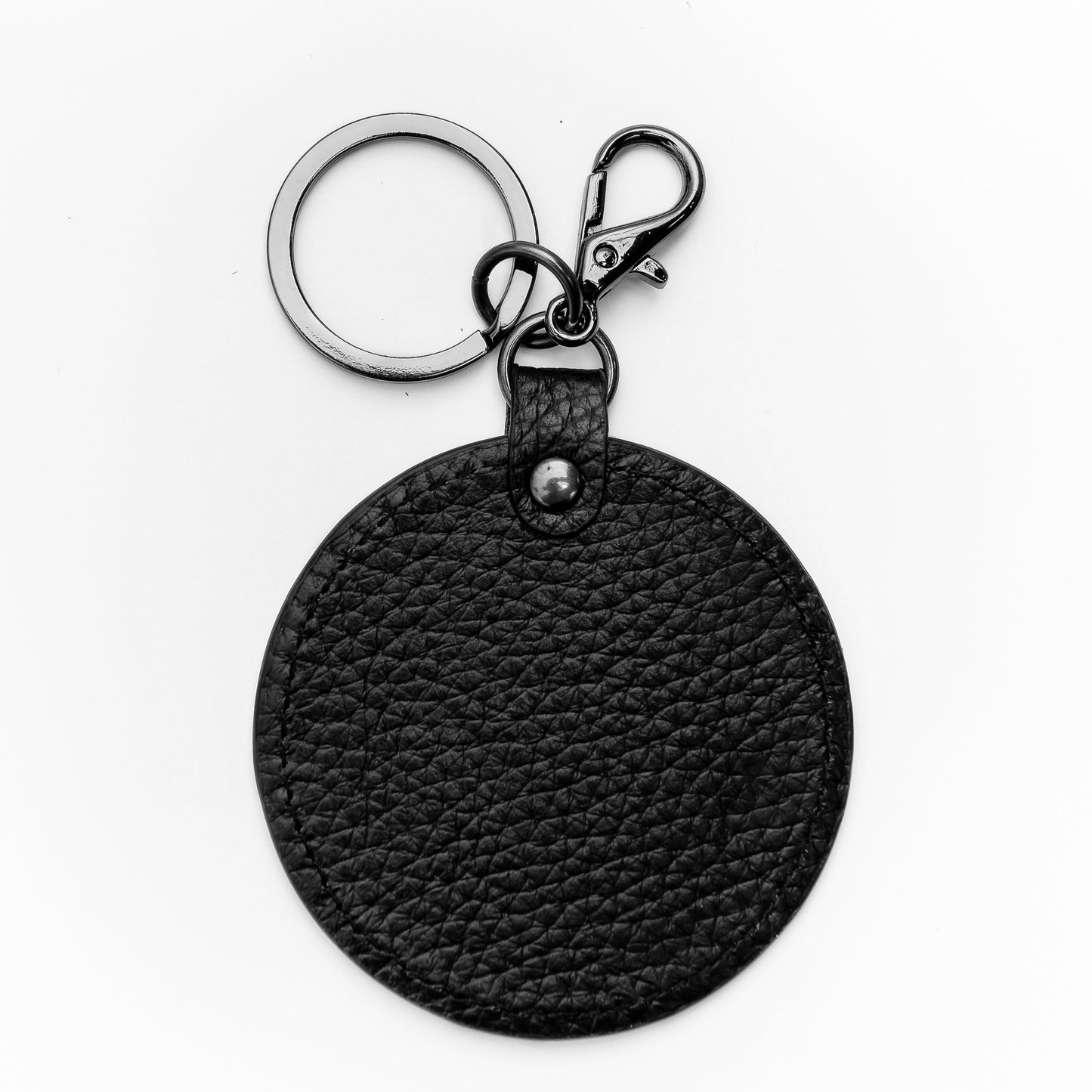 Genuine Black Leather Keyring