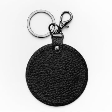 Black Genuine Leather Keyring