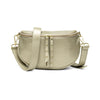Gold Crossbody Bag with Leather Strap