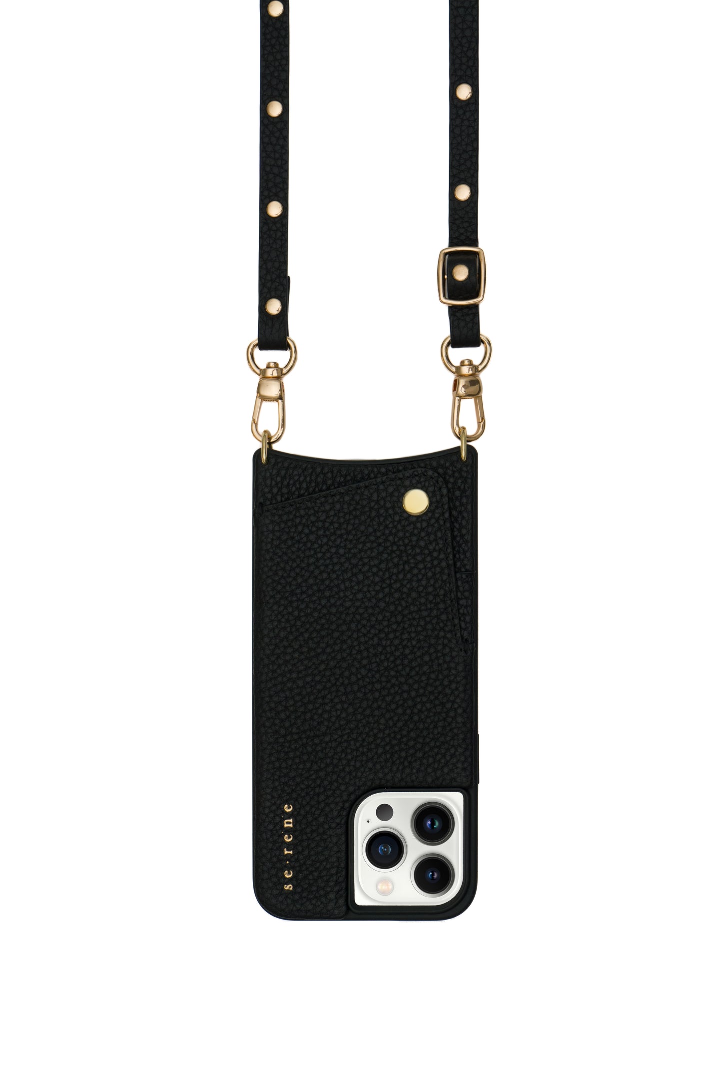 Black with Gold Flat Studs