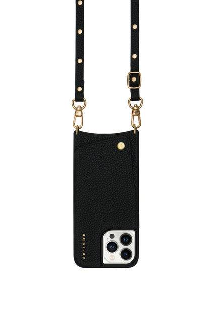 Black with Gold Flat Studs