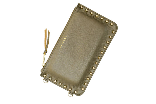 Gold Round Studded Fashion Pouch