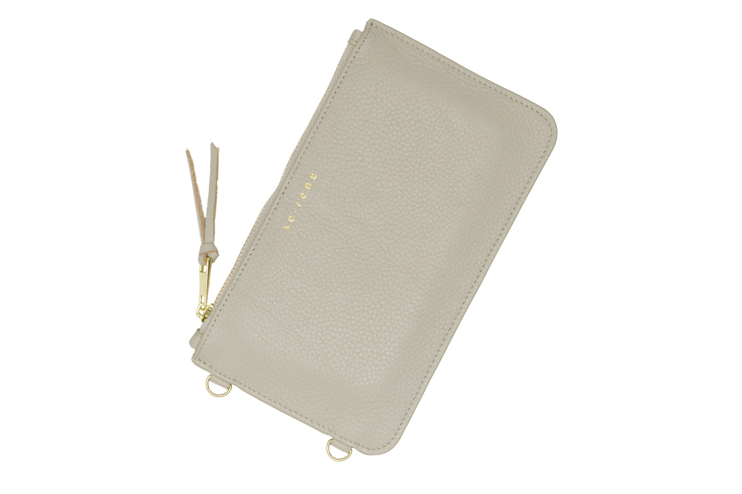Grey with Gold Pyramid Studs & Plain Pouch