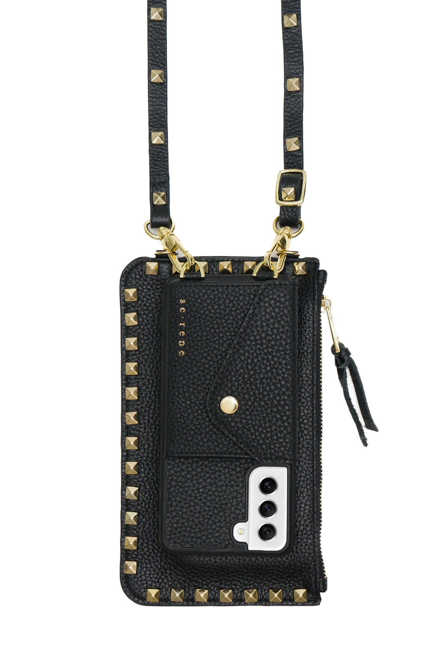 Samsung / Black with Gold Pyramid Studs