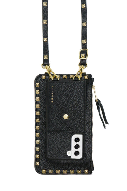 Samsung / Black with Gold Pyramid Studs