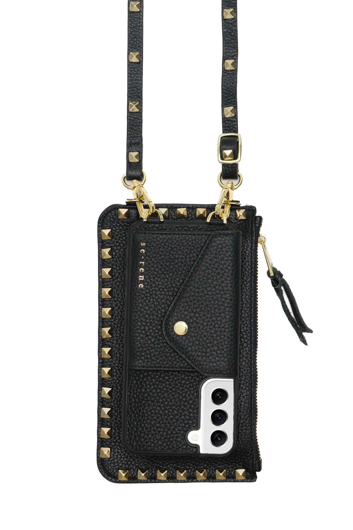 Samsung / Black with Gold Pyramid Studs