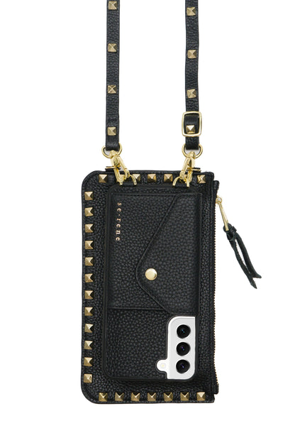 Samsung / Black with Gold Pyramid Studs