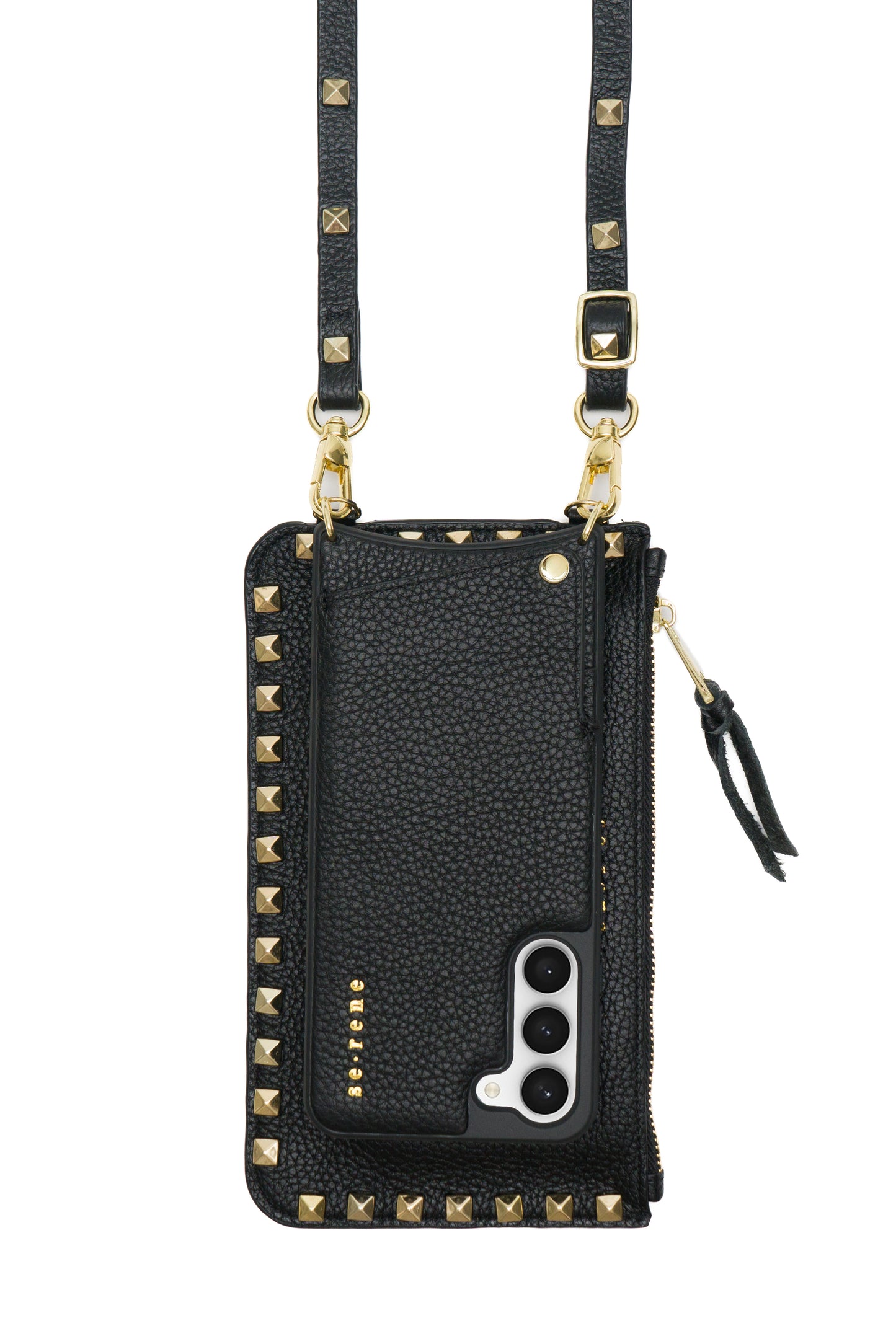 Samsung / Black with Gold Pyramid Studs