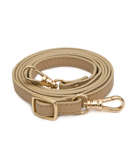 Taupe / Gold Plain Leather Strap