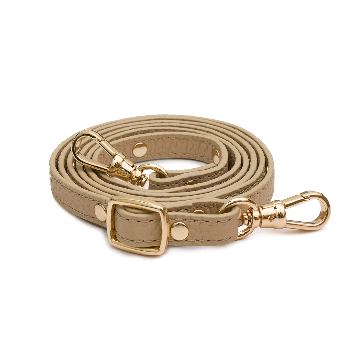 Everyday Taupe with Gold Flat Stud Strap