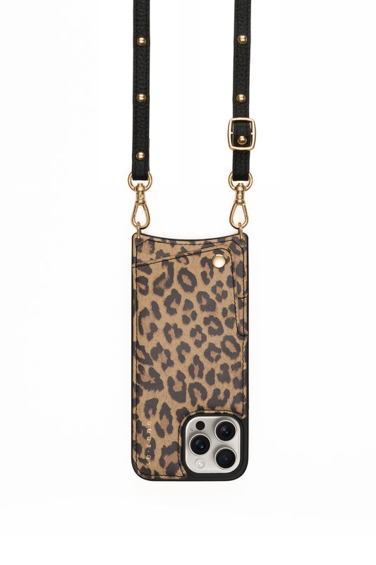 Everyday NEW Javan Leopard Print & Gold Round Stud Strap