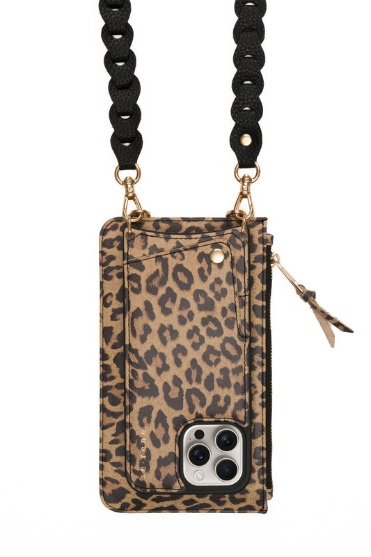 NEW Javan Leopard Print Cover & Black Scalloped Strap Complete Set