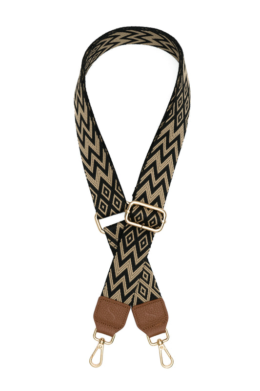 Black & Taupe Tribal Woven Strap