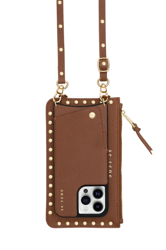 Tan Complete Set & Gold Flat Studs