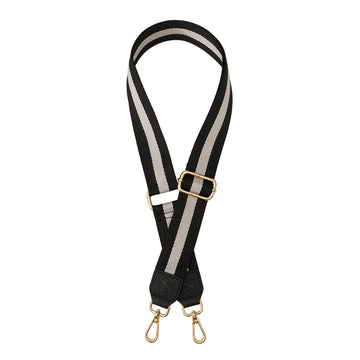 Black & White Stripe Woven Strap
