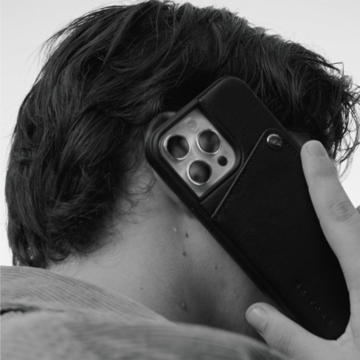 Mens Leather iPhone Cover | Black