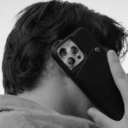 Mens Leather iPhone Cover | Black