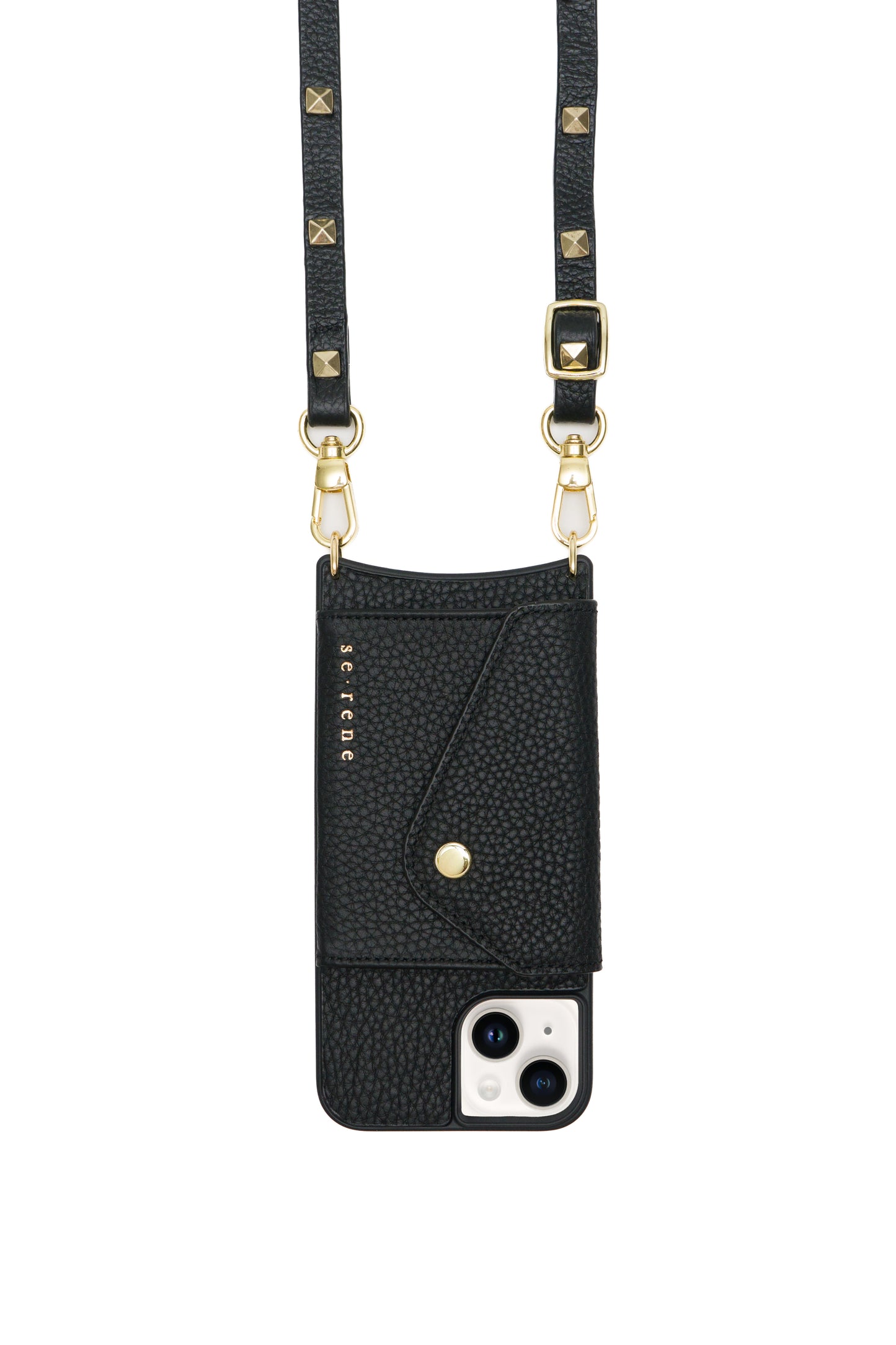 Everyday Black with Gold Pyramid Studs