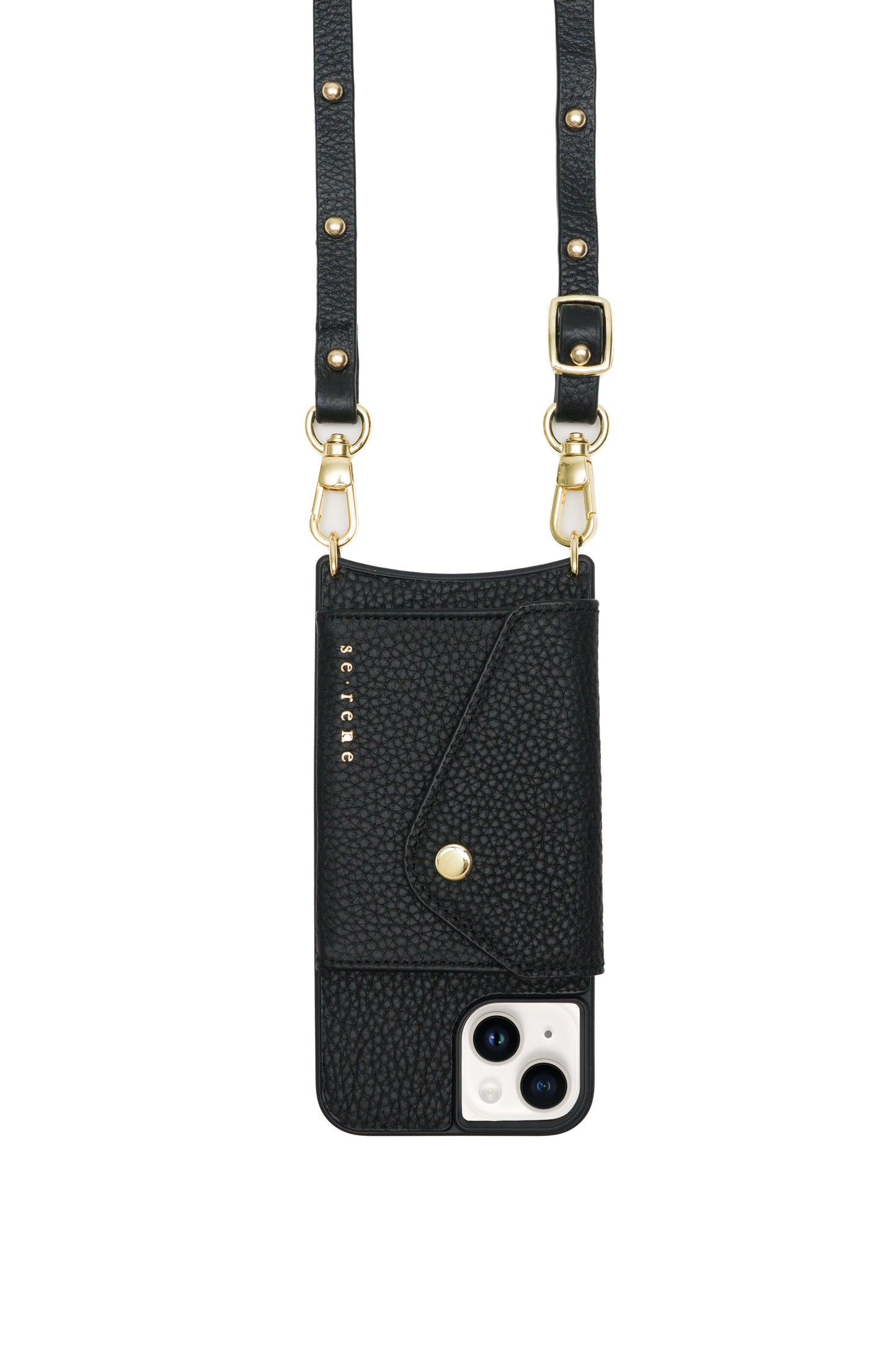 Everyday Black with Gold Round Studs