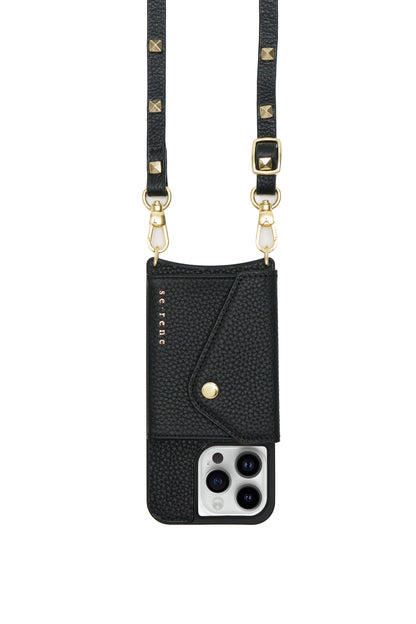 Everyday Black with Gold Pyramid Studs