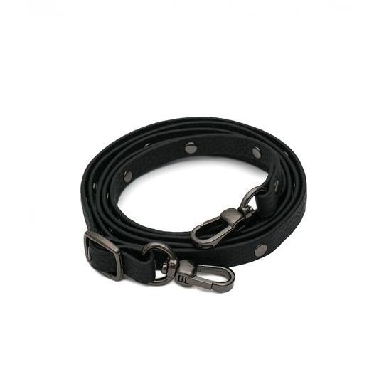 Black & Pewter Flat Studded Strap