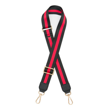 Black & Red Stripe Woven Strap